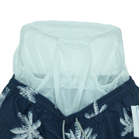 Maamqic Swim Trunks Mens XXL Blue Mesh Lined Palm Drawstring All Over Print - Picture 7 of 10